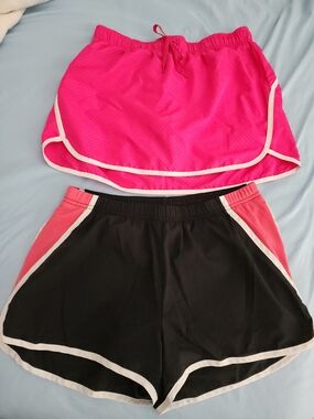 Jockey Women’s Athletic Shorts - Black & Hot Pink Size SMALL